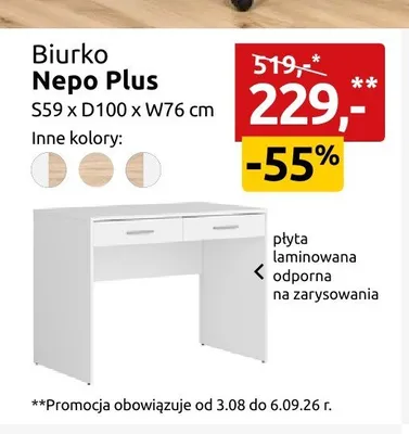 Biurko Nepo Plus promocja w Black Red White