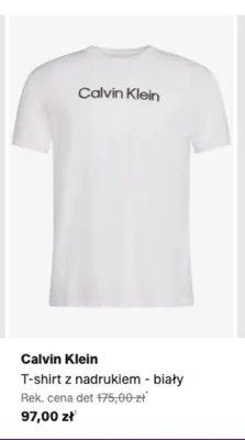 T-shirt z nadrukiem Calvin Klein biały promocja w Lounge by Zalando