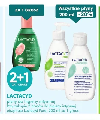 Płyn do higieny intymnej Pure Lactacyd promocja w Super-Pharm
