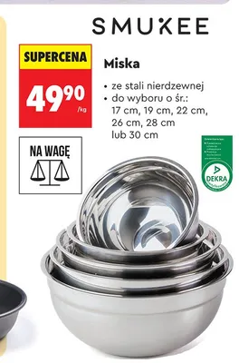 Miska ze stali nierdzewnej SMUKEE śr. 22cm promocja w Biedronka