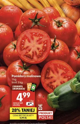 Pomidory malinowe promocja w Delikatesy Centrum