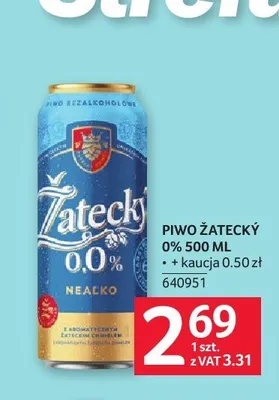 Piwo bezalkoholowe Žatecký promocja w Selgros