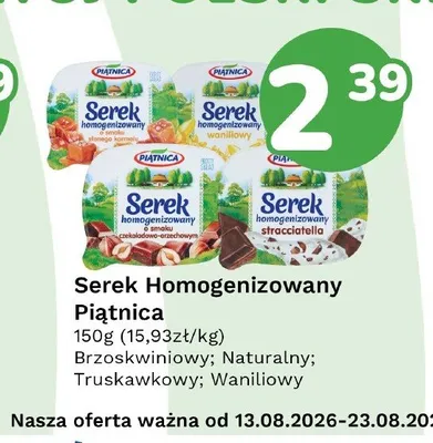 Serek homogenizowany Piątnica brzoskwiniowy promocja w Limonka