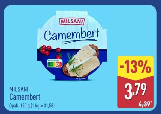 Ser Camembert Milsani promocja w Aldi
