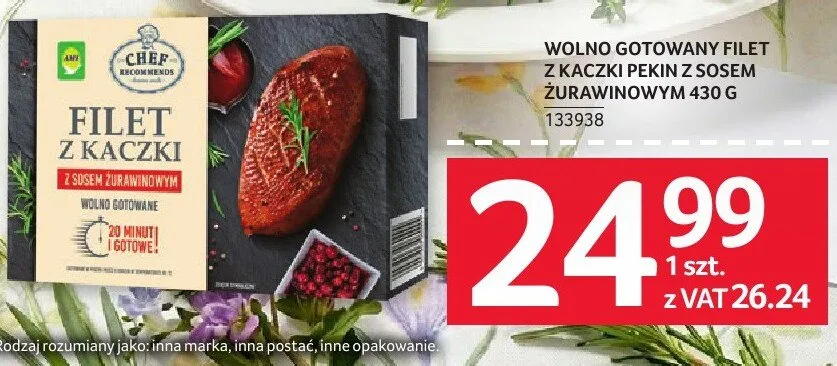 Filet z kaczki Pekin z sosem żurawinowym promocja w Selgros