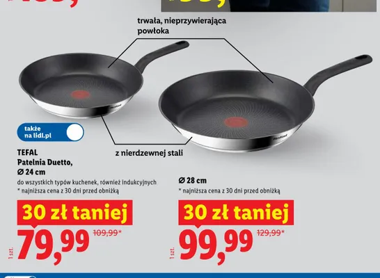 Patelnia TEFAL Duetto 24cm promocja w Lidl