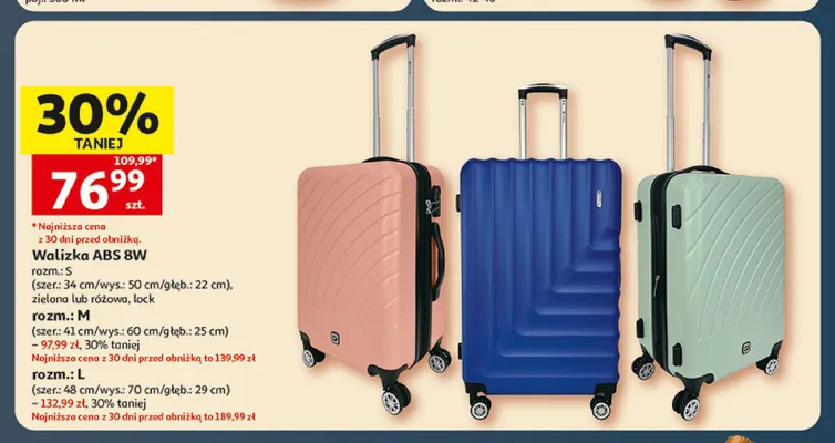 Walizka ABS 8W rozmiar S promocja w Auchan