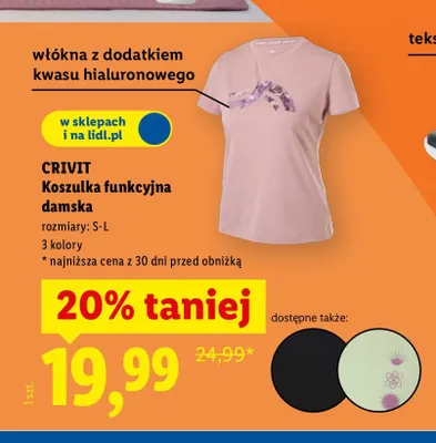 Koszulka funkcyjna damska Crivit promocja