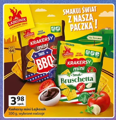 Krakersy mini smak Bruschetta Lajkonik promocja w Auchan