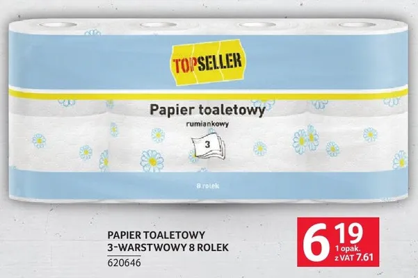 Papier toaletowy 3-warstwowy rumiankowy Topseller promocja w Selgros