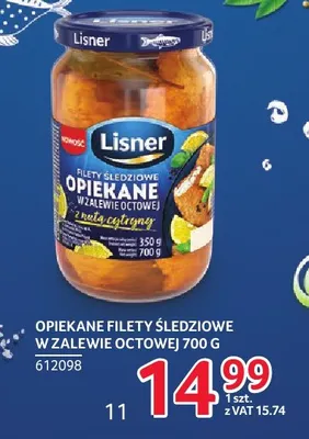 Opiekane filety śledziowe w zalewie octowej z nutą cytryny Lisner promocja w Selgros