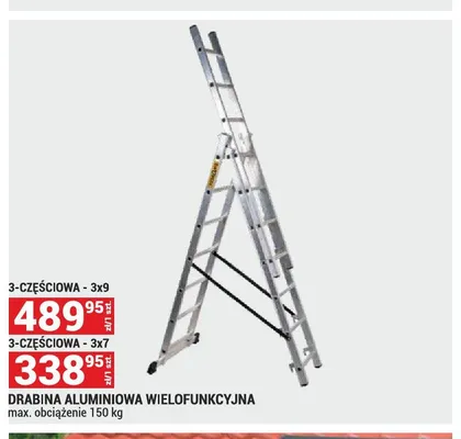 Drabina aluminiowa wielofunkcyjna 3-częściowa 3x9 promocja w Merkury Market