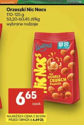 Orzeszki Nic Nac's Double Crunch Peanuts promocja w Delikatesy Centrum