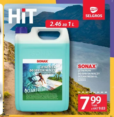 Letni płyn do spryskiwaczy Sonax Ocean Fresh promocja w Selgros