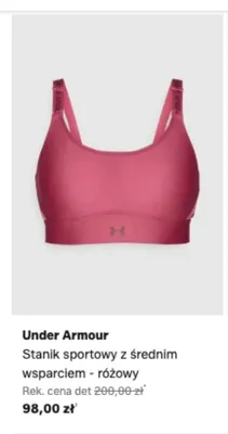Stanik sportowy Under Armour z średnim wsparciem różowy promocja w Lounge by Zalando