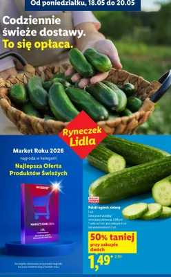 Ogórek zielony polski promocja w Lidl