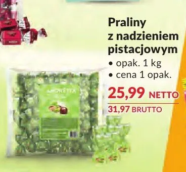 Praliny z nadzieniem pistacjowym Mieszko Amoretta promocja w Makro