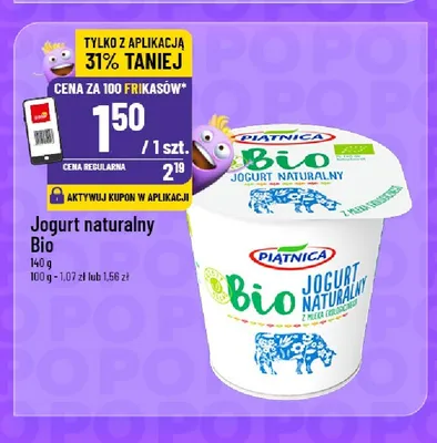 Jogurt naturalny Bio Piątnica promocja w POLOmarket