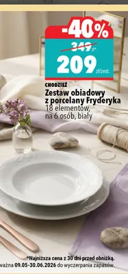 Zestaw obiadowy z porcelany Fryderyka CHODZIEŻ 18 elementów na 6 osób biały promocja w Biedronka Home