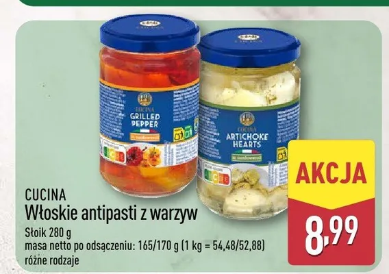 Antipasti z warzyw sercuszka karczochów promocja w Aldi