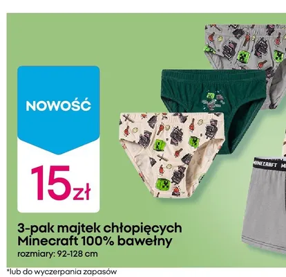 Majtki chłopięce Minecraft 3-pak promocja w Pepco