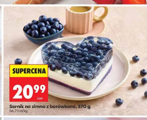 Sernik na zimno z borówkami promocja w Biedronka