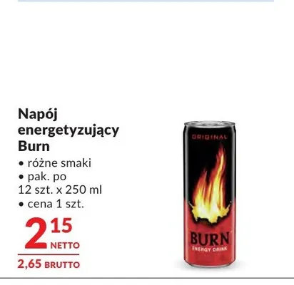 Napój energetyzujący Burn promocja w Makro