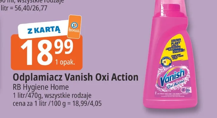 Odplamiacz Vanish Oxi Action promocja w Leclerc