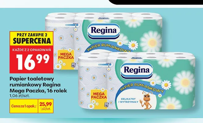 Papier toaletowy rumiankowy Regina promocja w Biedronka