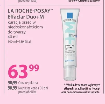 Kuracja przeciw niedoskonałościom do twarzy Effaclar Duo+M La Roche-Posay promocja w Hebe