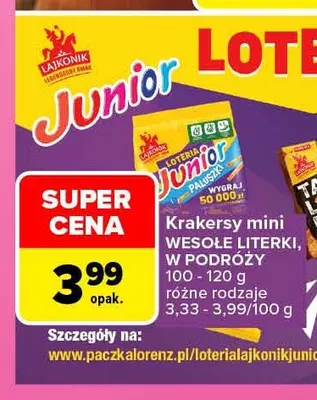 Krakersy mini Wesołe Literki Lajkonik Junior promocja w Carrefour