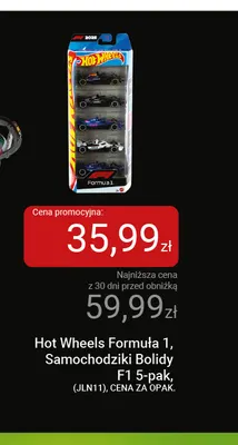 Samochodziki bolidy F1 5-pak Hot Wheels Formuła 1 JLN11 promocja w Smyk