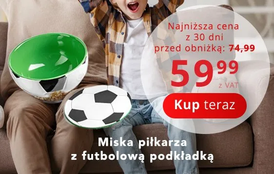 Miska piłkarza z futbolową podkładką promocja w Poczta Polska