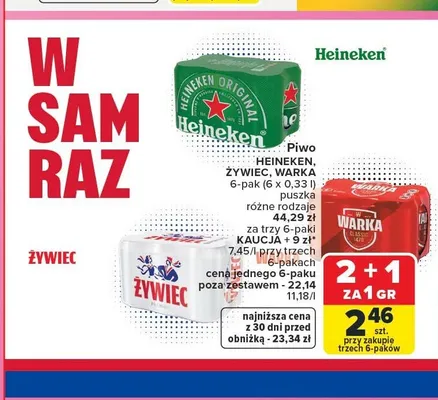 Piwo Warka Classic 6-pak promocja w Carrefour