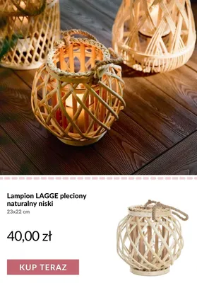 Lampion LAGGE pleciony naturalny niski 23x22 cm promocja w Homla