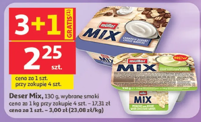 Deser Müller Mix choco waffles promocja w Auchan