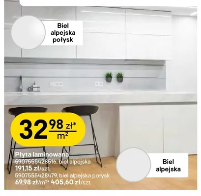 Płyta laminowana biel alpejska Kronospan promocja w Castorama