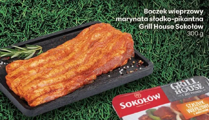 Boczek wieprzowy marynata słodko-pikantna Grill House Sokołów promocja w Delikatesy Centrum