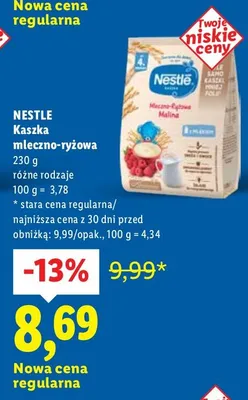 Kaszka mleczno-ryżowa różne rodzaje promocja w Lidl