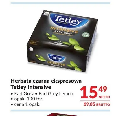 Herbata czarna ekspresowa Tetley Intensive Earl Grey promocja w Makro