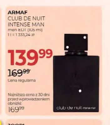 Woda toaletowa Armaf Club De Nuit Intense Man promocja w Drogerie Jawa