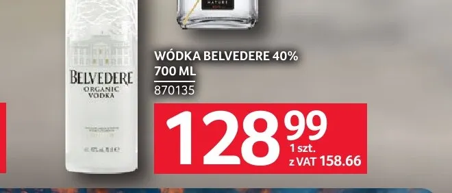 Wódka Belvedere 40% promocja w Selgros