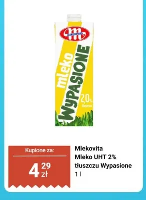 Mleko UHT Mlekovita Wypasione 2% tłuszczu promocja w Biedronka
