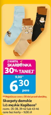 Skarpety damskie lub męskie Kapibara promocja w Auchan