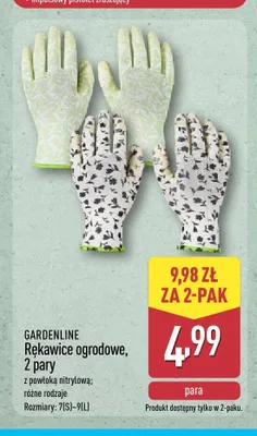 Rękawice ogrodowe Gardenline 2-pak promocja w Aldi