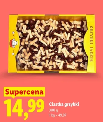 Ciastka grzybki Grzybki Tadzia promocja w Lidl
