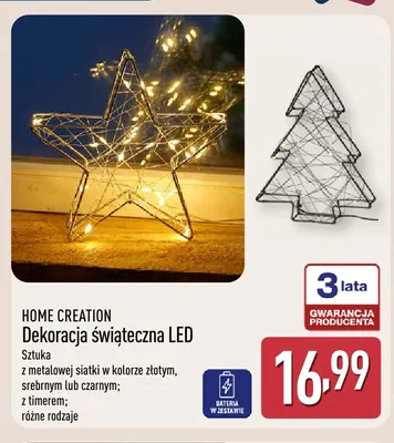 Dekoracja świąteczna LED Home Creation promocja w Aldi