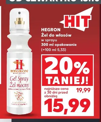 Żel do włosów w sprayu Hegron promocja w Kaufland