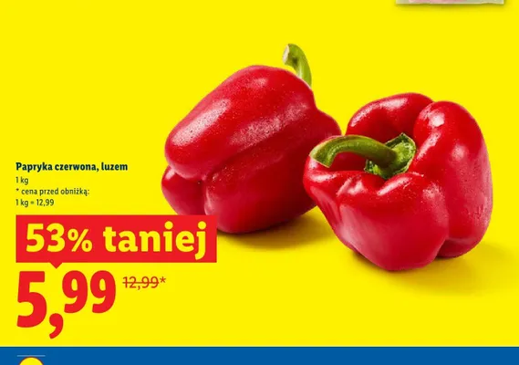 Papryka czerwona luzem promocja w Lidl