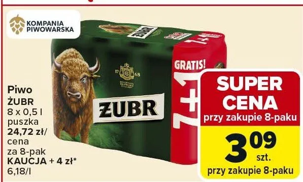 Piwo Żubr promocja w Carrefour